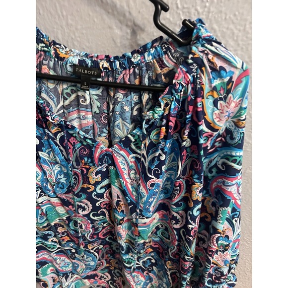 Talbots Multicolor Womens Size Small V-Neck 3/4 Sleeve Top - Picture 3 of 6
